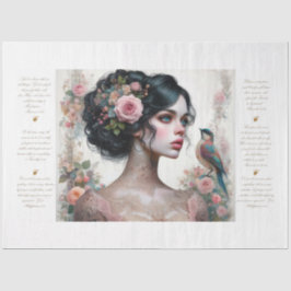 聖なる書物、 経典レディ・オブ・バラ・デコパージュ 薄葉紙