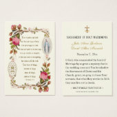 聖なる書物、 経典ヴァージンメアリ結婚ーカソリック祈りの言葉カード (正面&裏面)