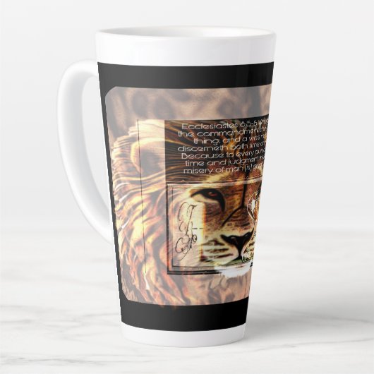 聖なる書物、 経典写真01 カフェラテマグ (左アングル)