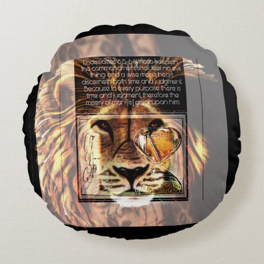 聖なる書物、 経典写真01 ラウンドクッション (正面)