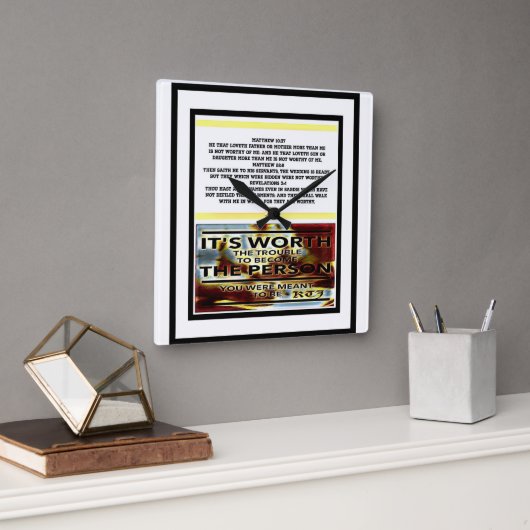 聖なる書物、 経典写真03 スクエア壁時計 (オフィス)