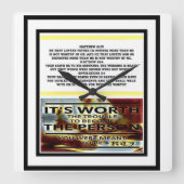 聖なる書物、 経典写真03 スクエア壁時計 (正面)