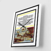 聖なる書物、 経典写真03 スクエア壁時計 (傾斜)