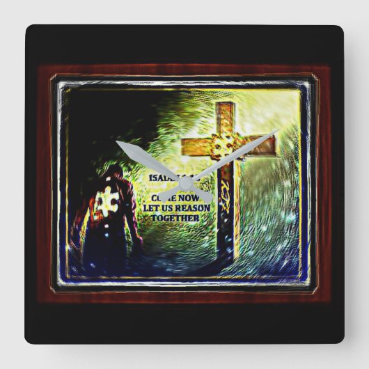 聖なる書物、 経典写真05 スクエア壁時計 (正面)