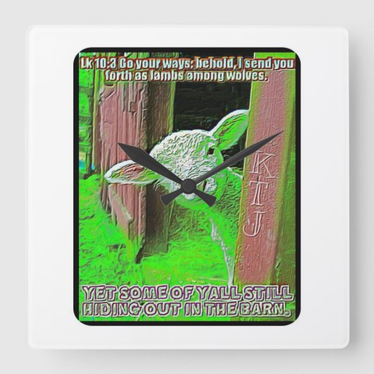 聖なる書物、 経典写真18 スクエア壁時計 (正面)