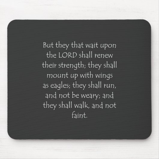 聖なる書物、 経典引用文イザヤ40 31 マウスパッド (正面)