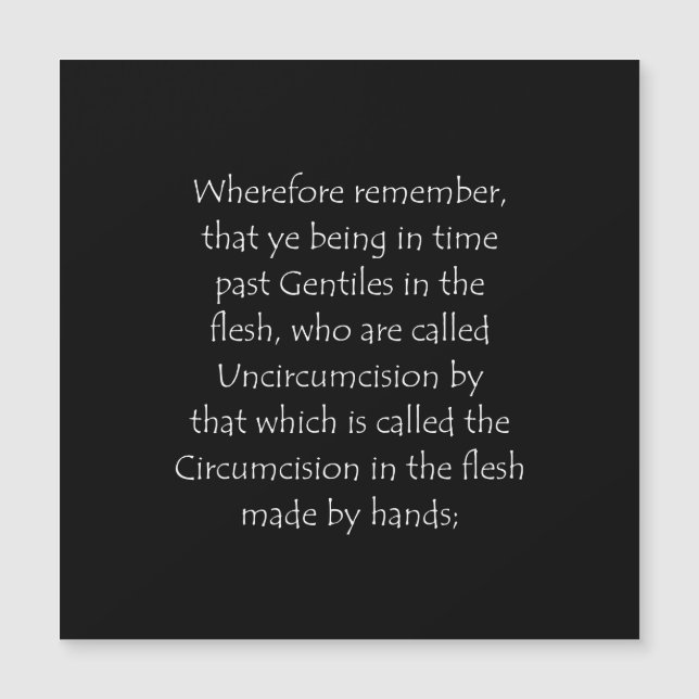 聖なる書物、 経典引用文エペソ2 11 (正面)