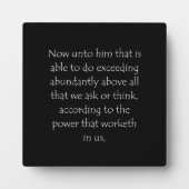 聖なる書物、 経典引用文エペソ3 20 フォトプラーク (正面)