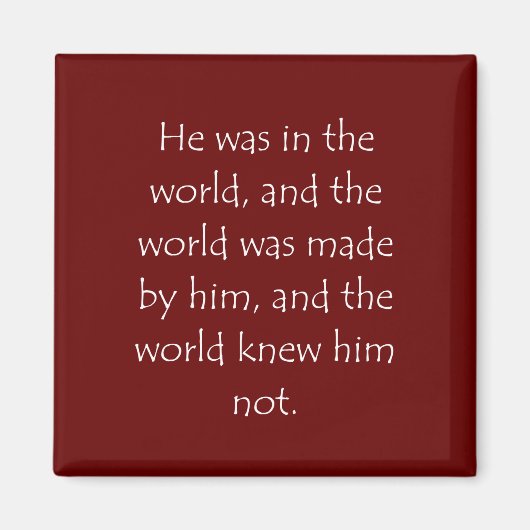 聖なる書物、 経典引用文ジョン1 10 マグネット (正面)