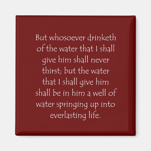 聖なる書物、 経典引用文ジョン4 14 マグネット (正面)