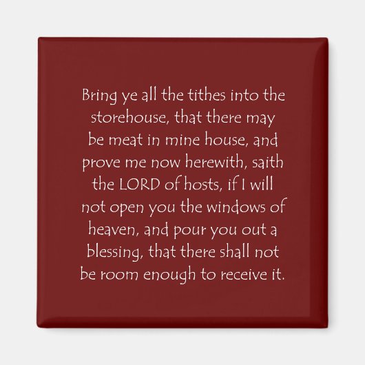 聖なる書物、 経典引用文マラチ3 10 マグネット (正面)