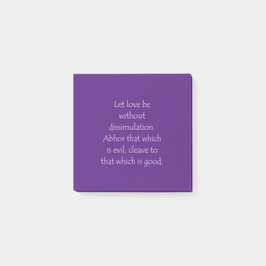 聖なる書物、 経典引用文ローマ12 9 ポストイット (正面)