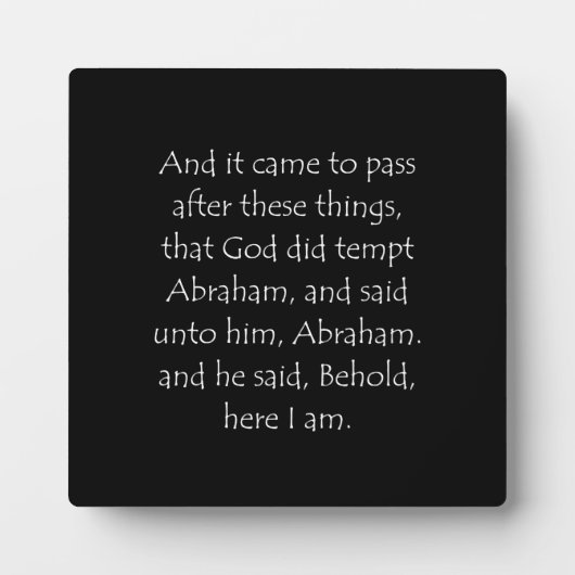 聖なる書物、 経典引用文創世記22 1 フォトプラーク (正面)