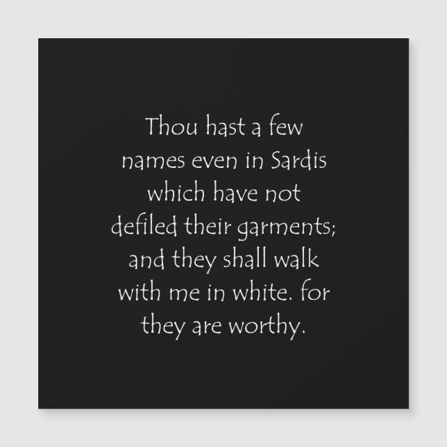 聖なる書物、 経典引用文黙示録3 4 (正面)