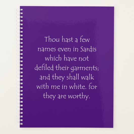 聖なる書物、 経典引用文黙示録3 4 プランナー手帳 (正面)