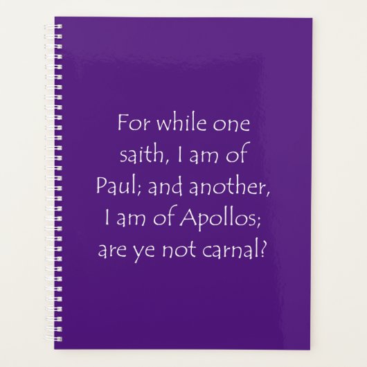 聖なる書物、 経典引用文1コリント3 4 プランナー手帳 (正面)