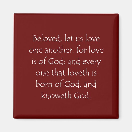 聖なる書物、 経典引用文1ジョン4 7 マグネット (正面)