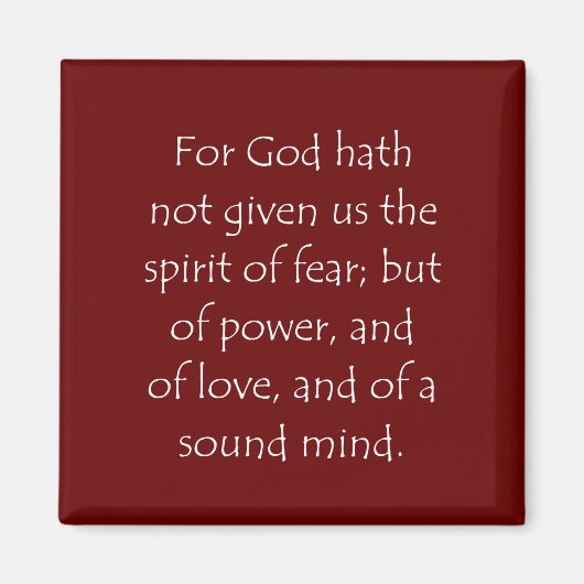 聖なる書物、 経典引用文2ティモシー1 7 マグネット (正面)