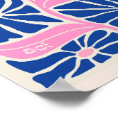 聖なる書物、 経典引用文JWブルー感動的ピンクフローラ ポスター (角)