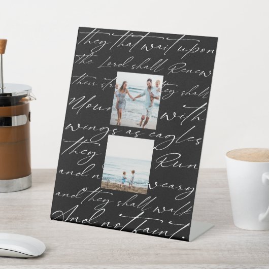 聖なる書物、 経典待って主に2つのフォトブラック 台座サイン (インサイチュ)