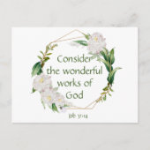 聖なる書物、 経典感動的引用文ホワイトローズフラワー ポストカード (正面)