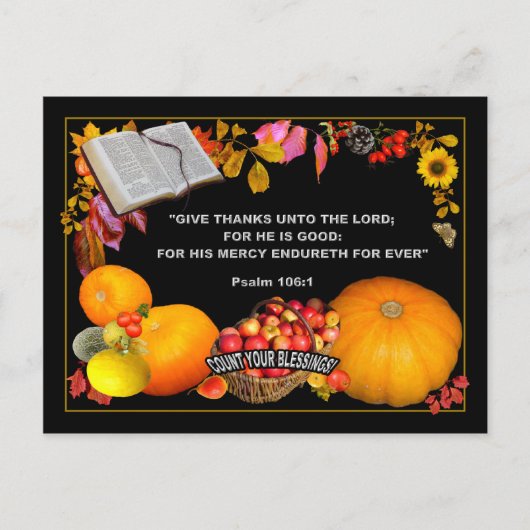 聖なる書物、 経典感謝してい葉書 シーズンポストカード (正面)