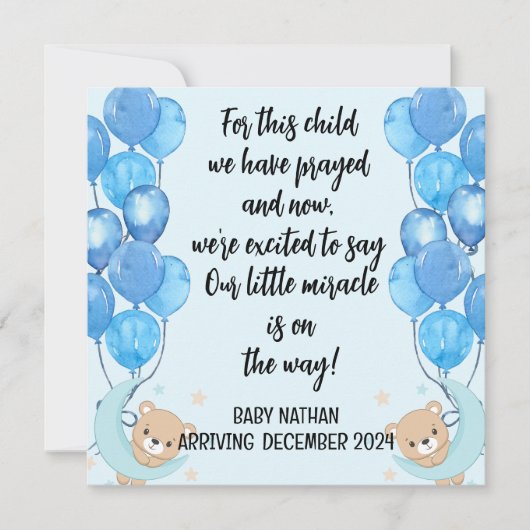 聖なる書物、 経典男の赤ちゃん告知カードこの子2 (正面)