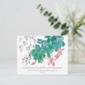 聖なる書物、 経典祈りの言葉カード詩篇23クリスマスサボテン ポストカード (スタンド正面)