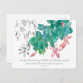 聖なる書物、 経典祈りの言葉カード詩篇23クリスマスサボテン ポストカード (正面/裏面)