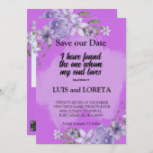 聖なる書物、 経典紫色を見つけた日付カードを保存 セーブザデート (正面/裏面)