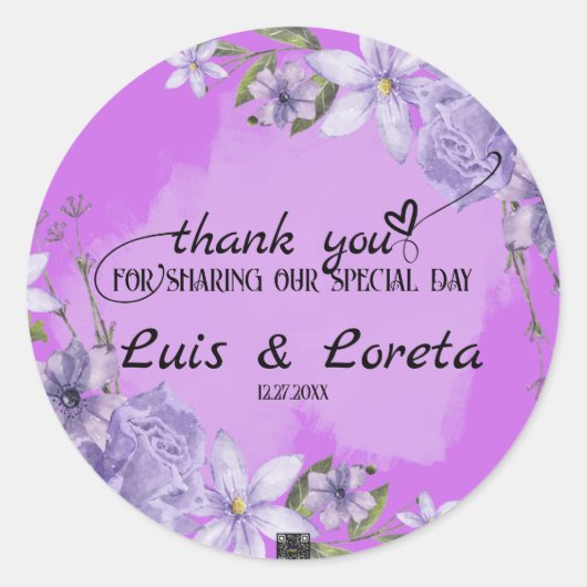 聖なる書物、 経典結婚の感謝ステッカー ラウンドシール (正面)