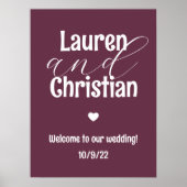 聖なる書物、 経典結婚プラムの歓迎サイン ポスター (正面)