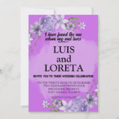 聖なる書物、 経典結婚式招待状カード私は紫を見つけた 招待状 (正面)