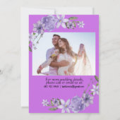 聖なる書物、 経典結婚式招待状カード私は紫を見つけた 招待状 (裏面)