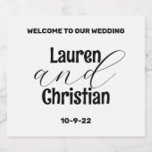 聖なる書物、 経典結婚白黒 スパークリングワインラベル (シングルラベル)