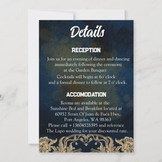 聖なる書物、 経典結婚詳細カード (正面)