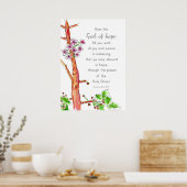 聖なる書物、 経典聖書聖句ローマ人15:13希望の神 ポスター (キッチン)