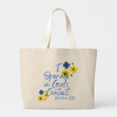 聖なる書物、 経典詩の再利用可能なトートバッグ ラージトートバッグ (裏面)