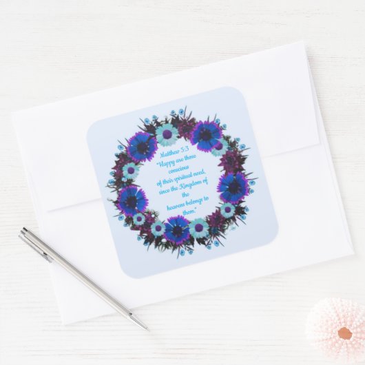 聖なる書物、 経典詩スピリチュアルメッセージ王国 スクエアシール (封筒)