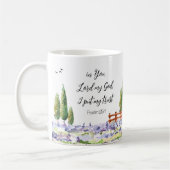 聖なる書物、 経典詩篇25:1,I put My Trust Bluebird Art コーヒーマグカップ (左)