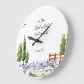 聖なる書物、 経典詩篇25:1,I put My Trust Bluebird Art ラージ壁時計 (傾斜)