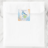 聖なる書物、 経典詩篇31:14私はあなたのためのブルーバードアートを信頼する スクエアシール (バッグ)