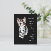 聖なる書物、 経典詩篇61:2励ましの水彩猫 ポストカード (スタンド正面)