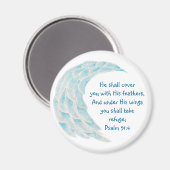 聖なる書物、 経典詩篇91:4彼の翼の下の避難Verse マグネット (正面/裏面)