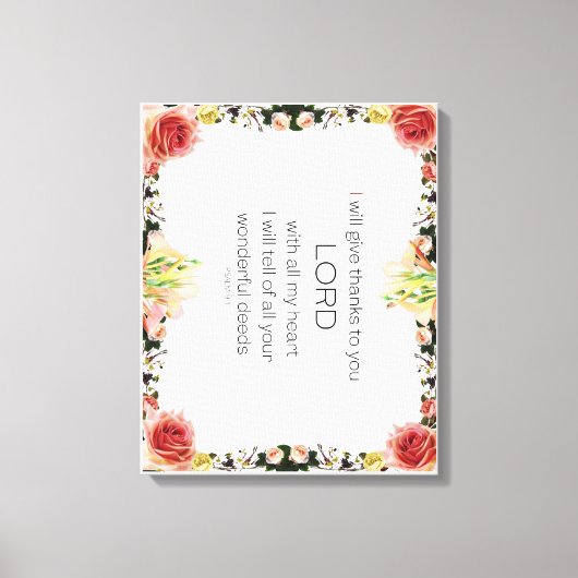 聖なる書物、 経典詩篇9、フローラ キャンバスプリント (正面)