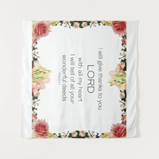 聖なる書物、 経典詩篇9、フローラ タペストリー (正面(横))