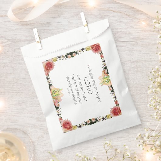 聖なる書物、 経典詩篇9、フローラ フェイバーバッグ (クリップ留めされた状態)