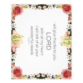 聖なる書物、 経典詩篇9、フローラ フォトプリント           