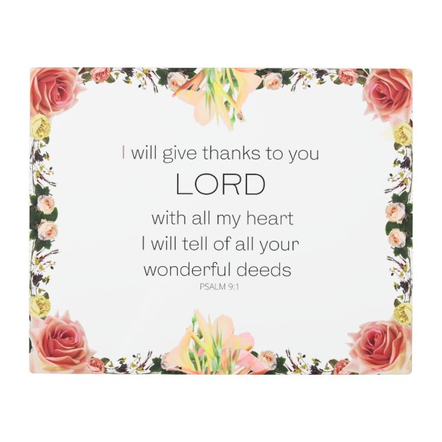 聖なる書物、 経典詩篇9、フローラ メタルプリント (正面)