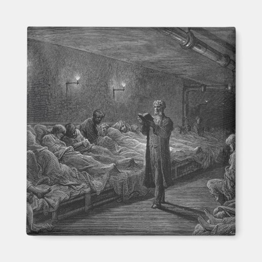 聖なる書物、 経典読書家が夜の避難所に マグネット (正面)